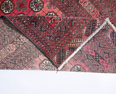 Handmade Vintage Afghan Turkmen Rug | 190 x 100 cm | 6'3" x 3'3" - Najaf Rugs & Textile