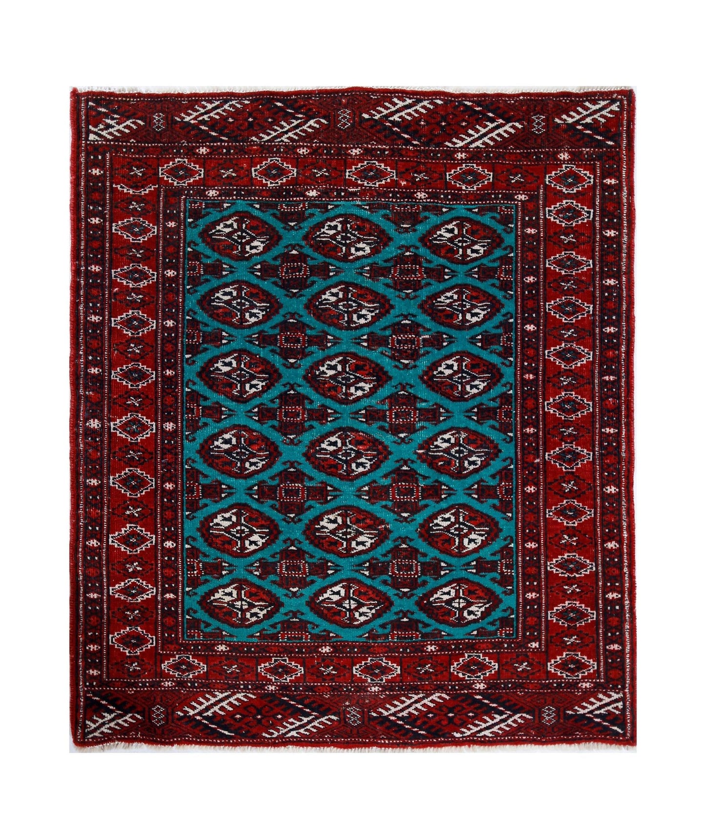 Handmade Vintage Princess Bokhara Rug | 111 x 97 cm | 3'8" x 3'2" - Najaf Rugs & Textile
