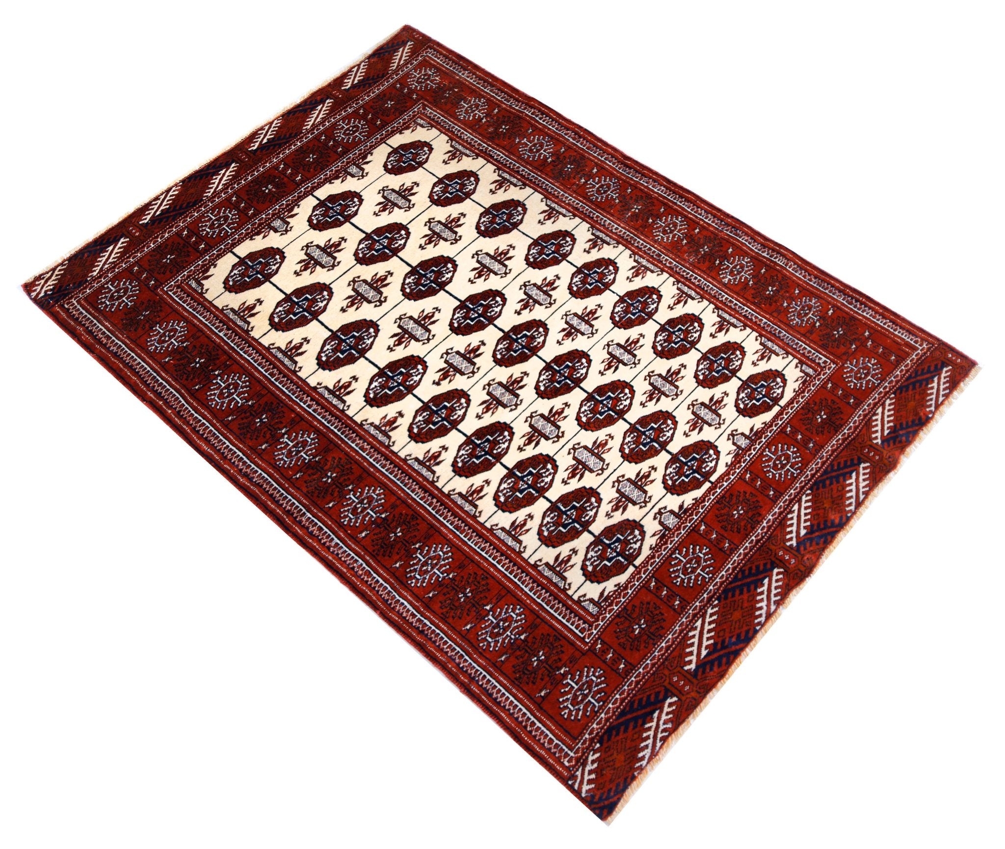 Handmade Vintage Princess Bokhara Rug | 141 x 95 cm | 4'8" x 3'1" - Najaf Rugs & Textile