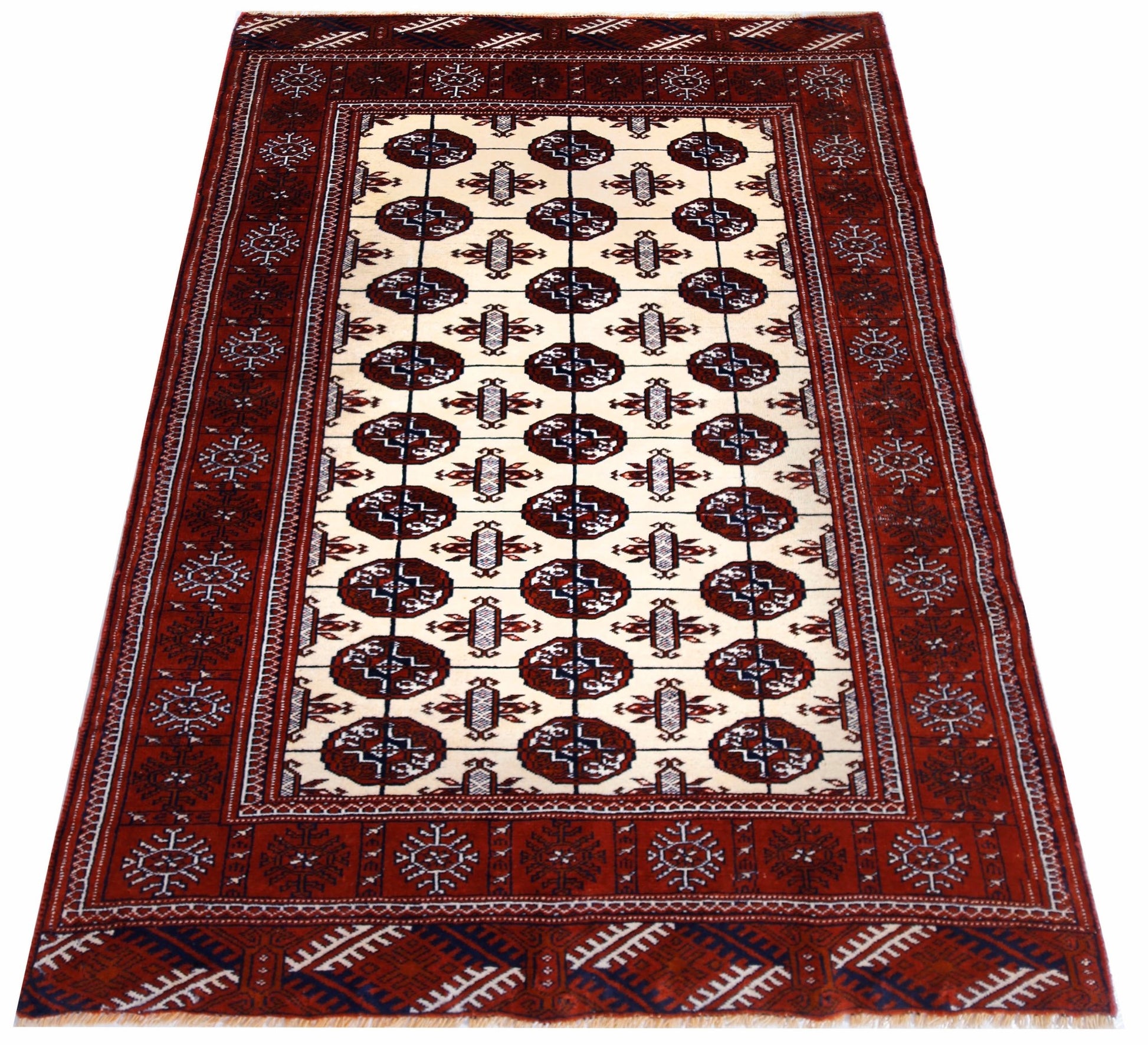 Handmade Vintage Princess Bokhara Rug | 141 x 95 cm | 4'8" x 3'1" - Najaf Rugs & Textile