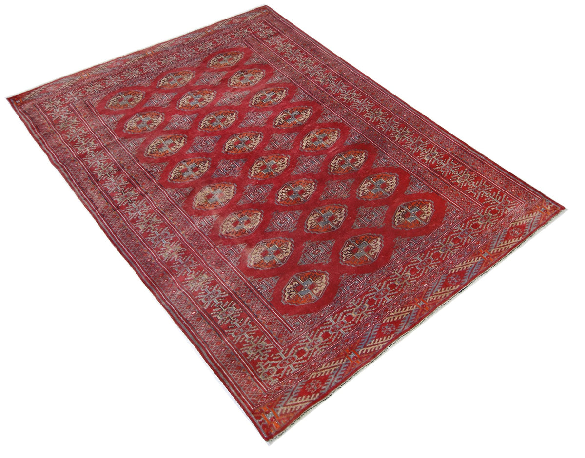 Handmade Fine Vintage Tekke Turkmen Sara Rug | 166 x 133 cm | 5'5" x 4'4" - Najaf Rugs & Textile