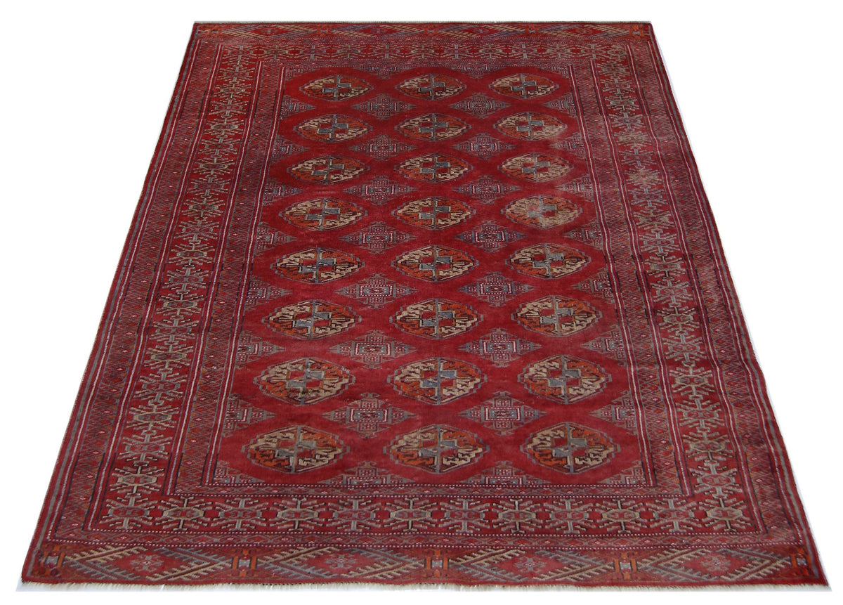 Handmade Fine Vintage Tekke Turkmen Sara Rug | 166 x 133 cm | 5'5" x 4'4" - Najaf Rugs & Textile