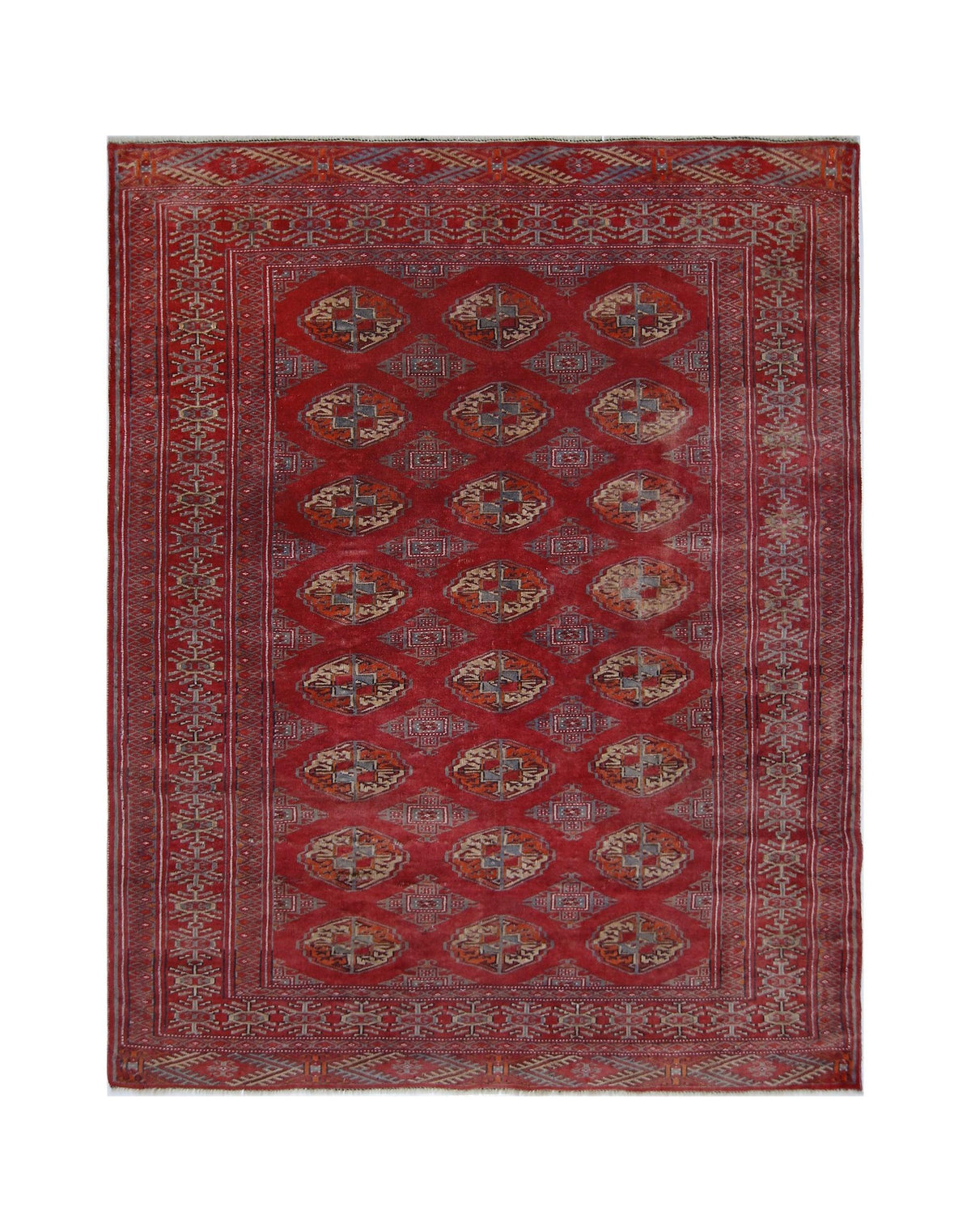 Handmade Fine Vintage Tekke Turkmen Sara Rug | 166 x 133 cm | 5'5" x 4'4" - Najaf Rugs & Textile