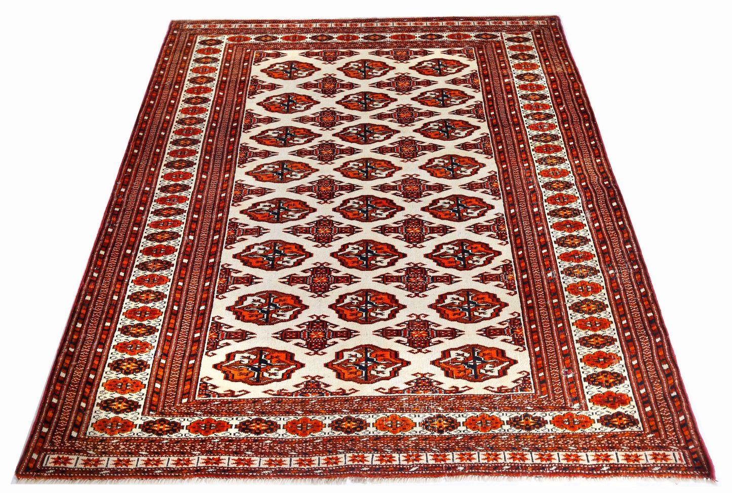 Handmade Vintage Princess Bokhara Rug | 168 x 144 cm | 5'6" x 4'9" - Najaf Rugs & Textile