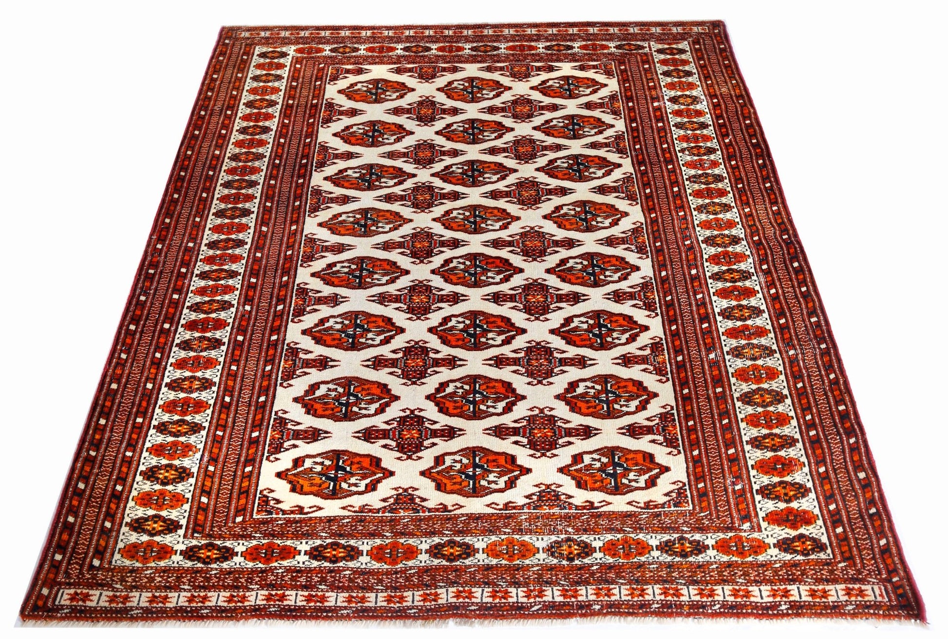 Handmade Vintage Princess Bokhara Rug | 168 x 144 cm | 5'6" x 4'9" - Najaf Rugs & Textile