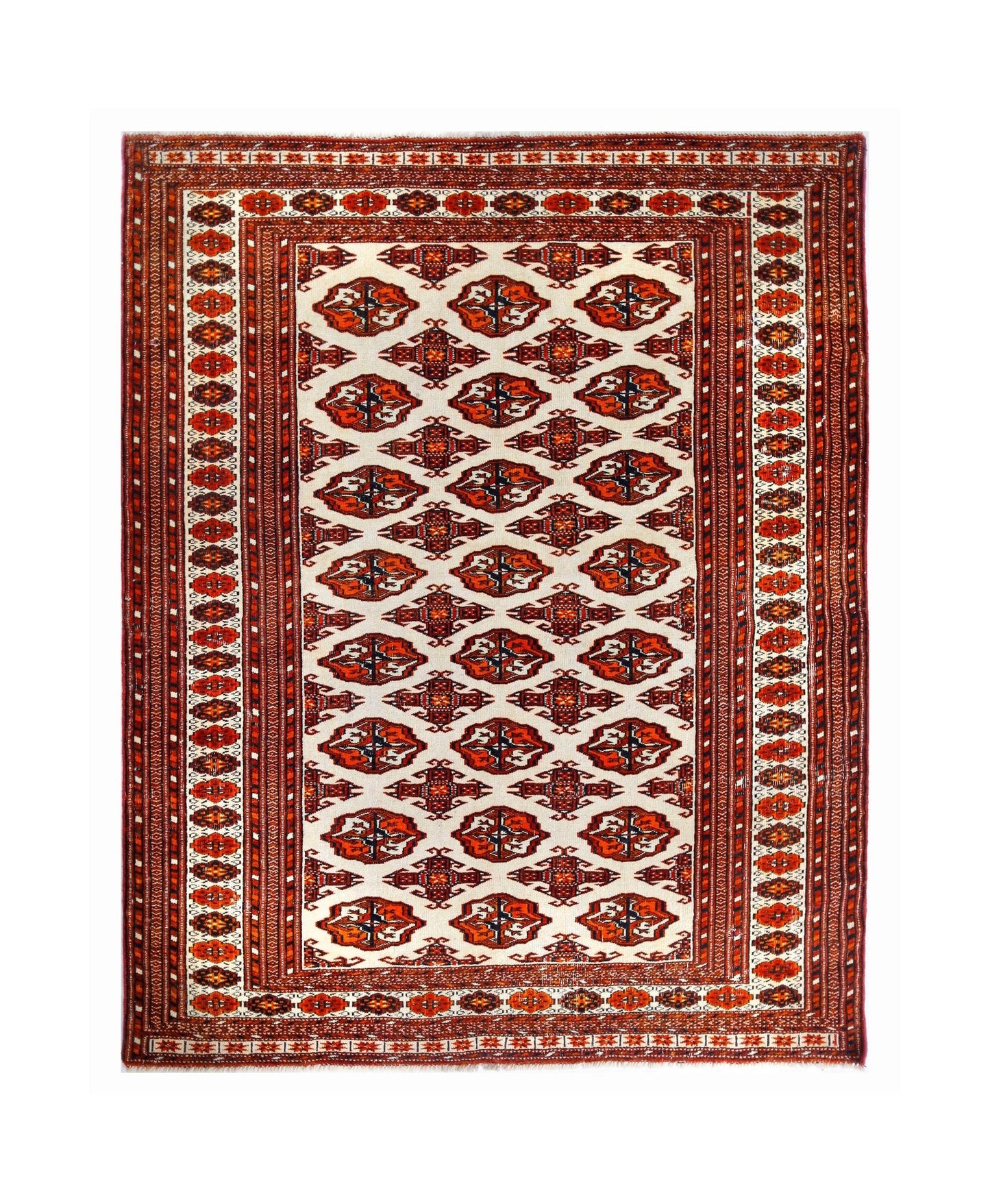 Handmade Vintage Princess Bokhara Rug | 168 x 144 cm | 5'6" x 4'9" - Najaf Rugs & Textile