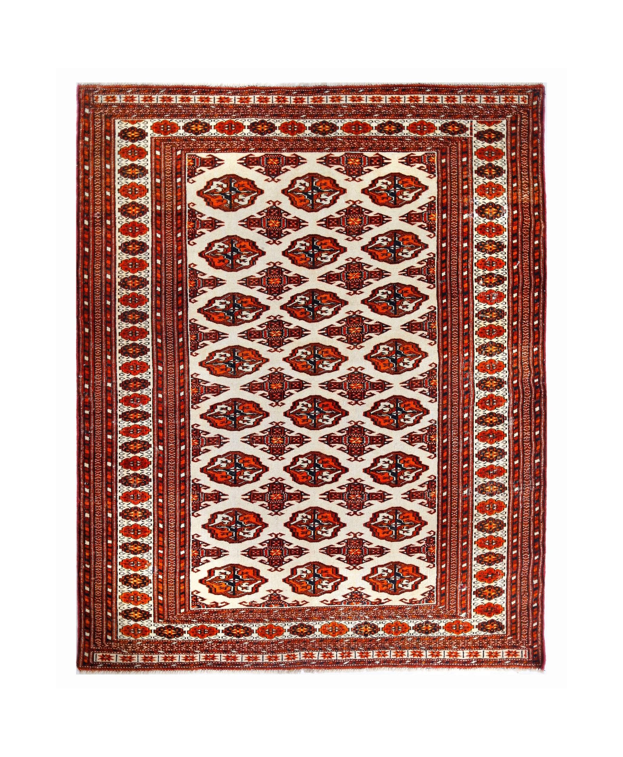Handmade Vintage Princess Bokhara Rug | 168 x 144 cm | 5'6" x 4'9" - Najaf Rugs & Textile