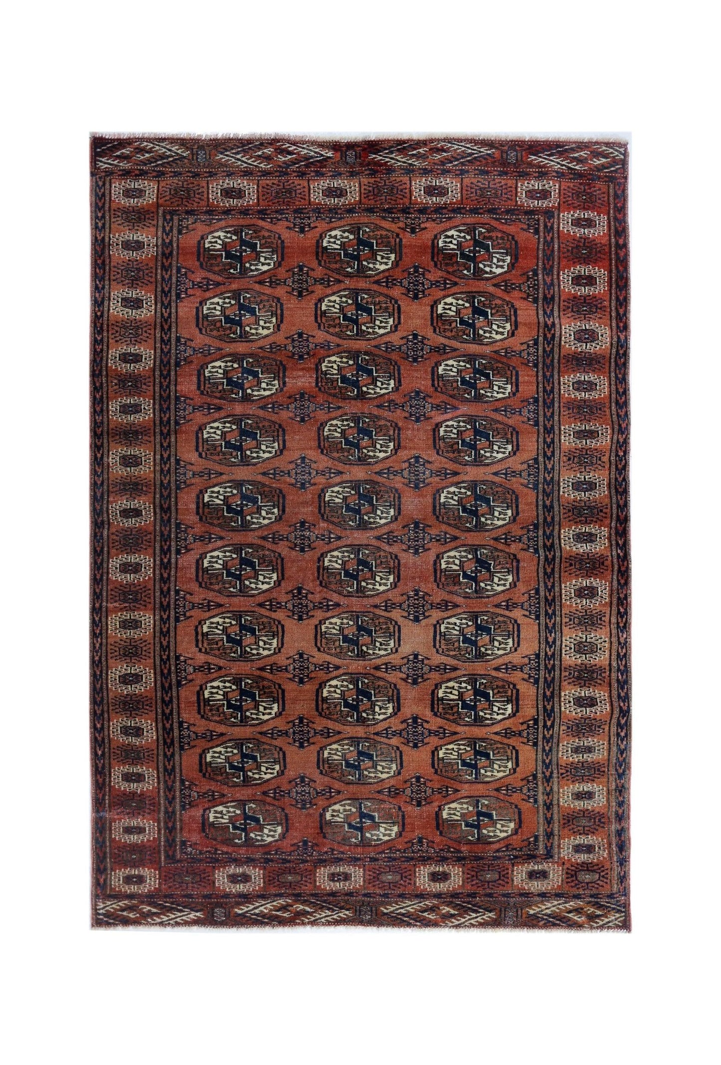 Handmade Vintage Tekke Turkmen Sara Rug | 186 x 127 cm | 6'1" x 4'2" - Najaf Rugs & Textile