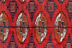 Handmade Vintage Tekke Turkmen Sara Rug | 193 x 133 cm | 6'4" x 4'4" - Najaf Rugs & Textile