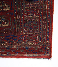 Handmade Vintage Afghan Turkmen Rug | 227 x 156 cm | 7'5" x 5'1" - Najaf Rugs & Textile