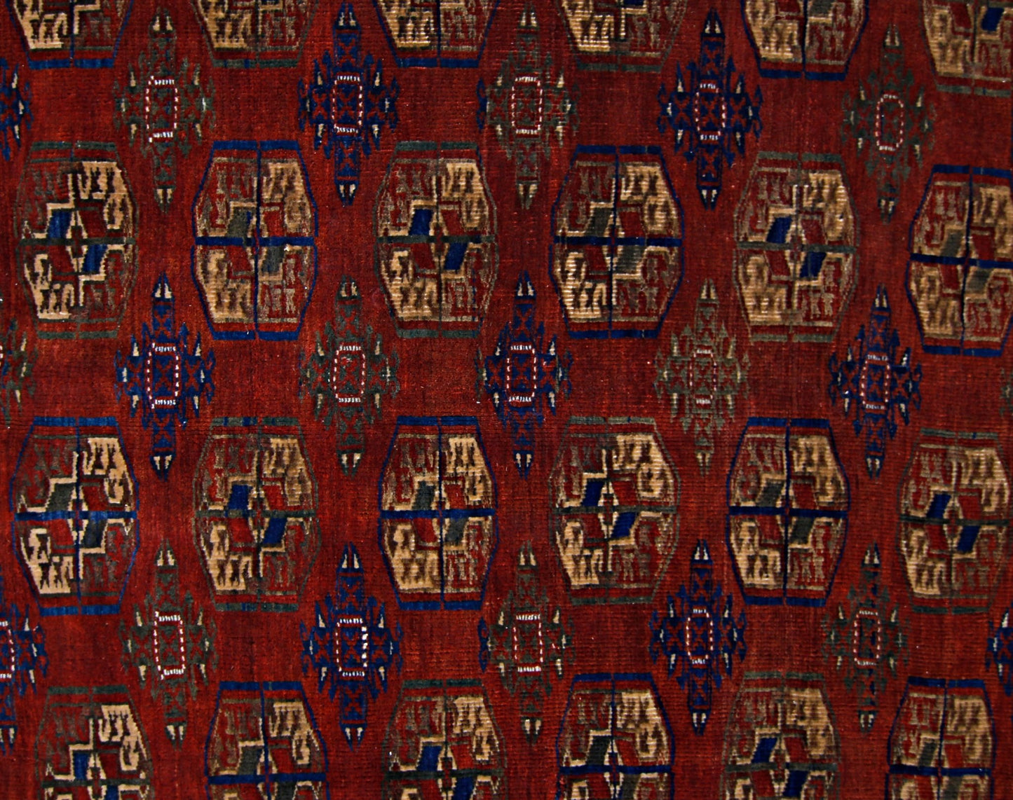 Handmade Vintage Afghan Turkmen Rug | 227 x 156 cm | 7'5" x 5'1" - Najaf Rugs & Textile