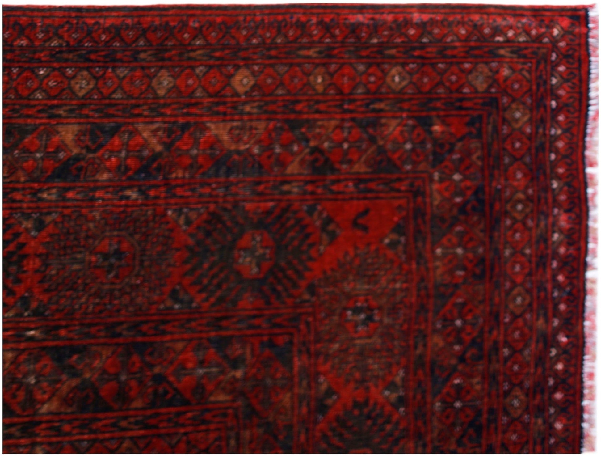 Handmade Vintage Afghan Turkmen Rug | 272 x 196 cm | 8'11" x 6'5" - Najaf Rugs & Textile
