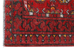 Handmade Vintage Afghan Turkmen Hallway Runner | 131 x 51 cm | 4’4" x 1'8" - Najaf Rugs & Textile