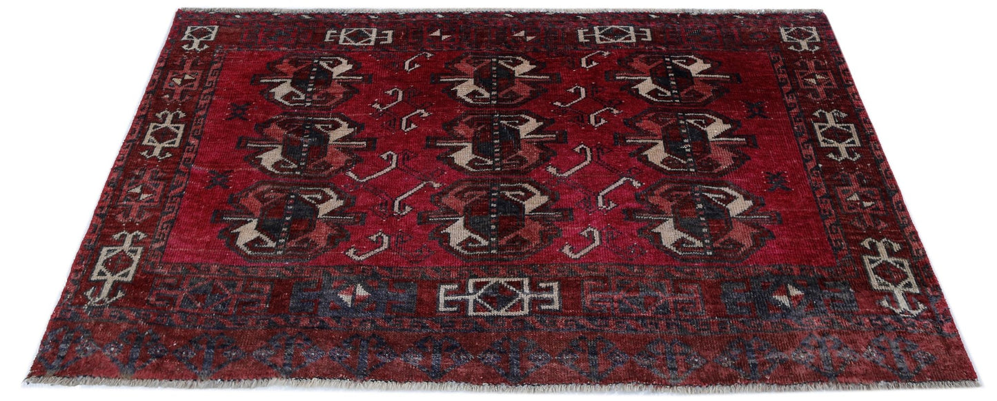 Handmade Vintage Turkmen Tekke Rug | 135 x 74 cm | 4'5" x 2'5" - Najaf Rugs & Textile