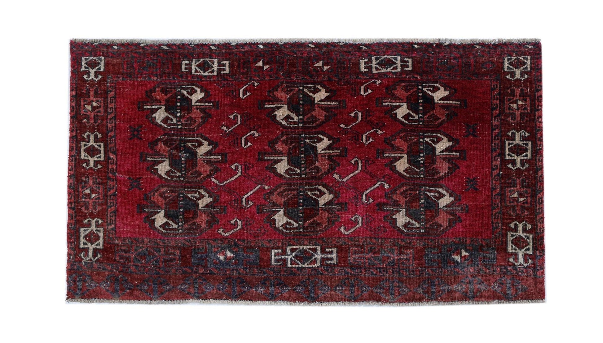 Handmade Vintage Turkmen Tekke Rug | 135 x 74 cm | 4'5" x 2'5" - Najaf Rugs & Textile