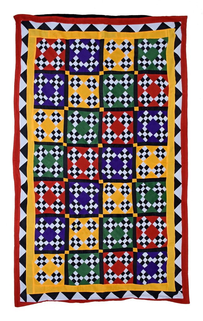 Hand Embroidered Patchwork Textile | 197 x 124 cm | 6'4" x 4' - Najaf Rugs & Textile