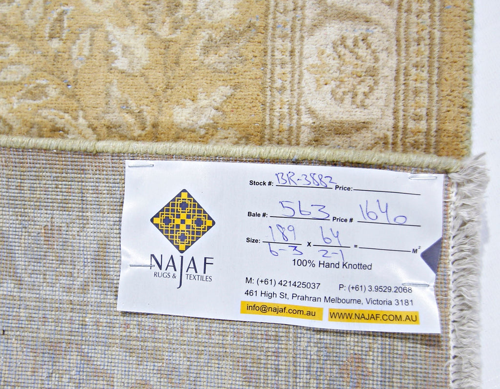 Handknotted Afghan Chobi Hallway Runner | 189 x 64 cm | 6'3" x 2'1" - Najaf Rugs & Textile
