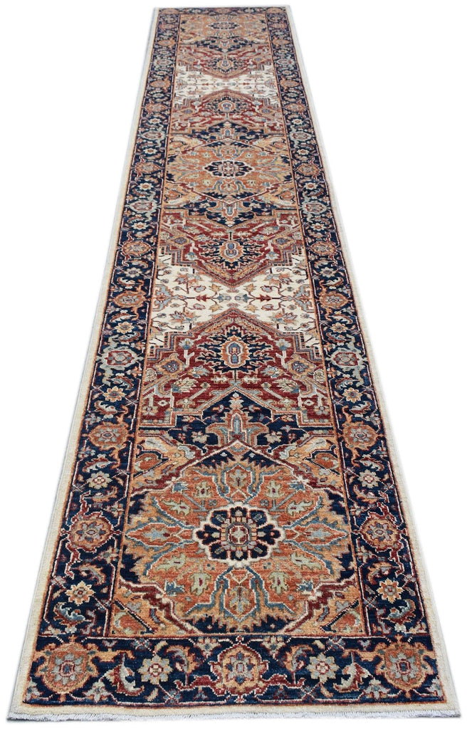 Handknotted Afghan Chobi Hallway Runner | 418 x 81 cm | 13'9" x 2'8" - Najaf Rugs & Textile