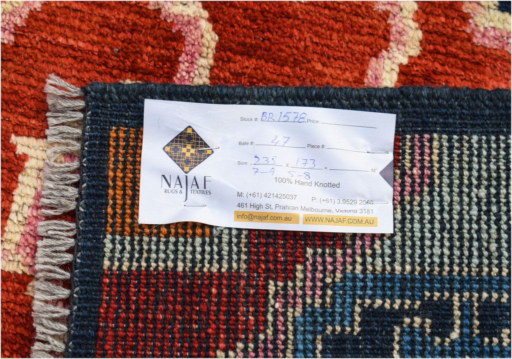 Handknotted Transitional Tribal Afghan Rug | 235 x 173 cm | 7'9" x 5'8" - Najaf Rugs & Textile