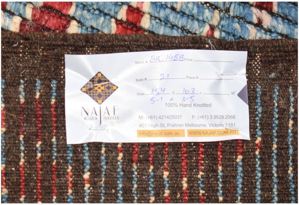 Handknotted Tribal Afghan Berber Rug | 154 x 103 cm | 5'1" x 3'5" - Najaf Rugs & Textile