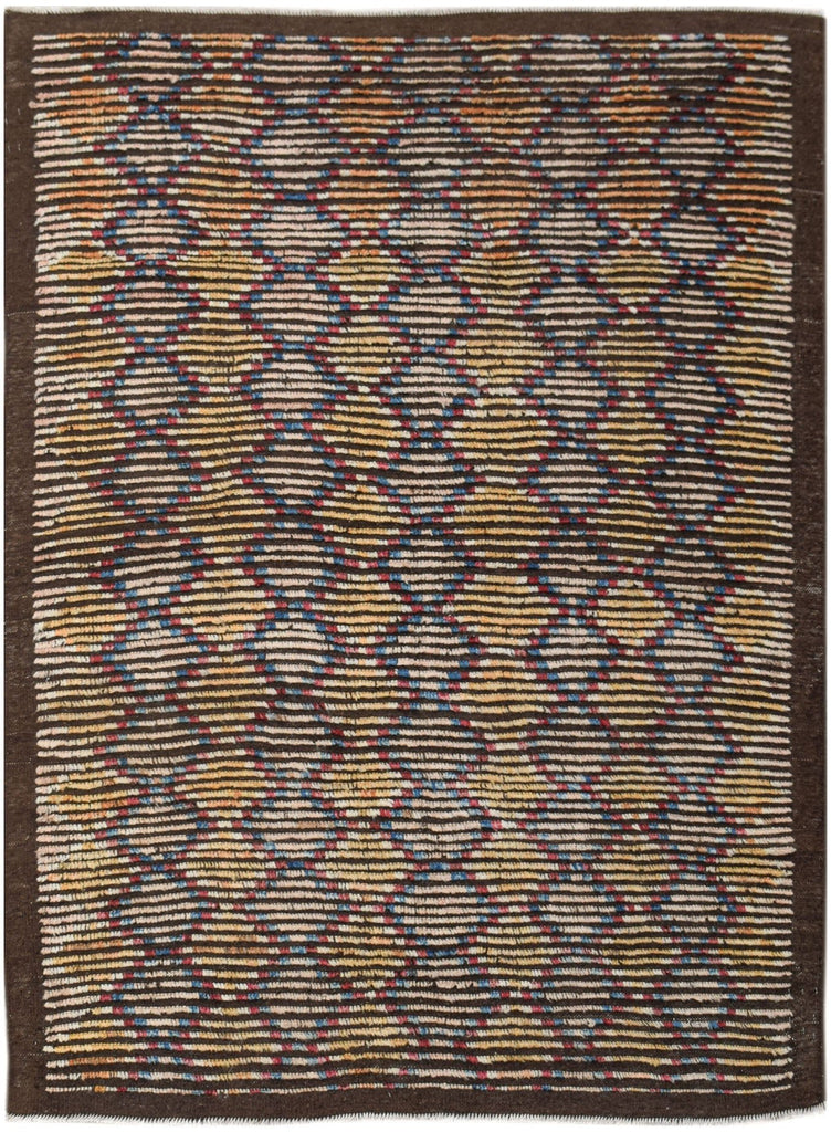 Handknotted Tribal Afghan Berber Rug | 201 x 148 cm | 6'7" x 4'10" - Najaf Rugs & Textile