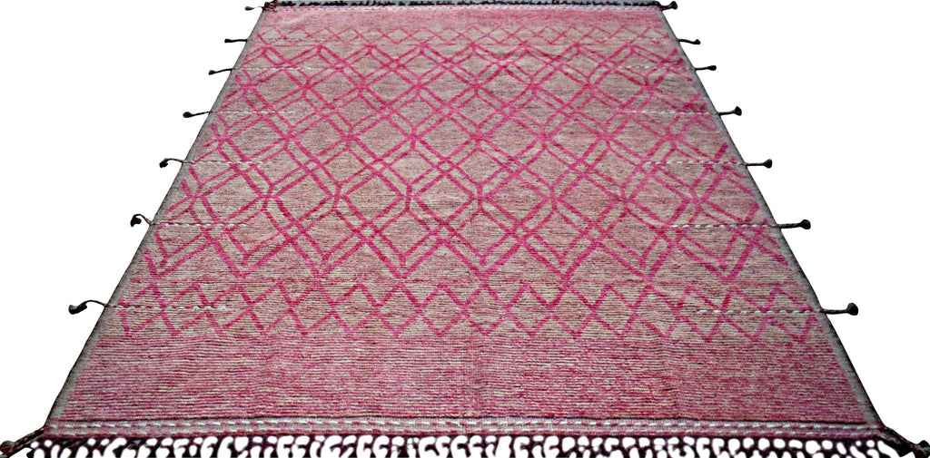 Handknotted Tribal Afghan Berber Rug | 316 x 243 cm | 10'5" x 8' - Najaf Rugs & Textile