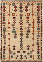 Handknotted Tribal Afghan Rug | 186 x 126 cm | 6'1" x 4'2" - Najaf Rugs & Textile