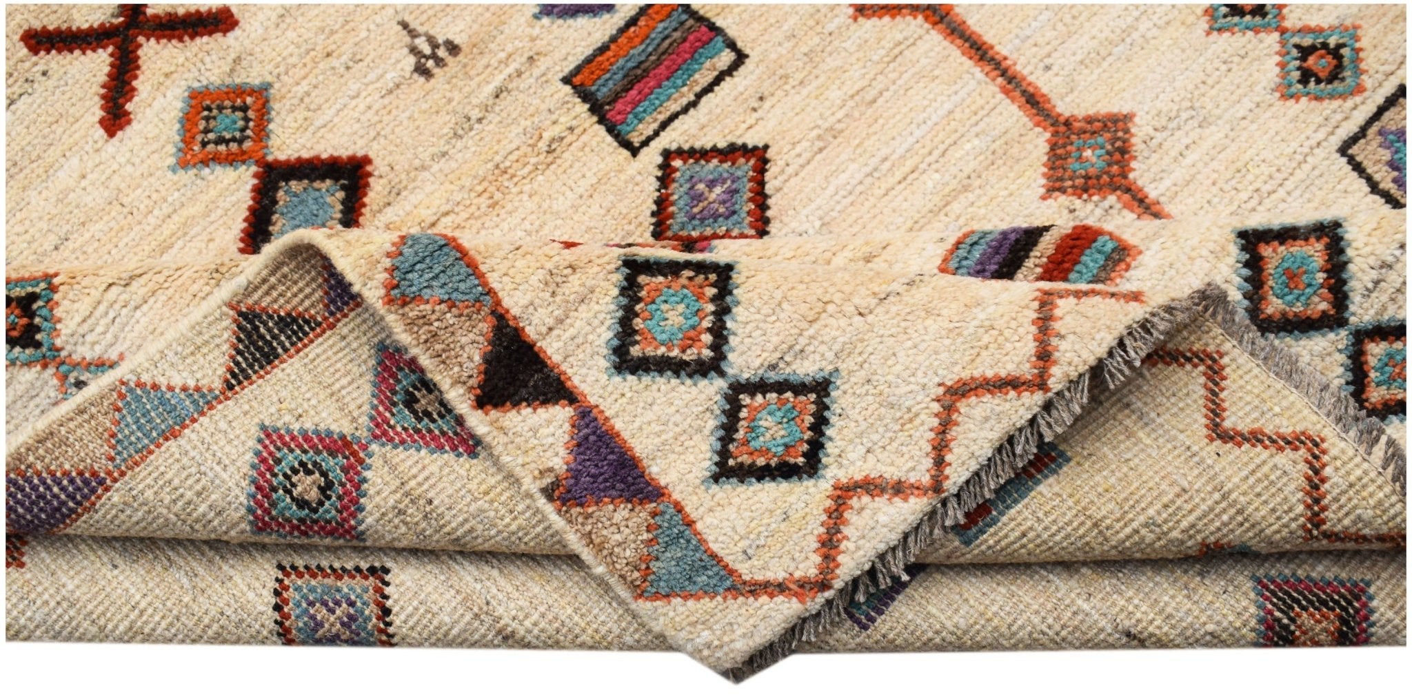 Handknotted Tribal Afghan Rug | 186 x 126 cm | 6'1" x 4'2" - Najaf Rugs & Textile