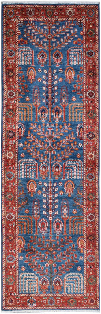 Handmade Afghan Chobi Hallway Runner | 236 x 79 cm | 7'9" x 2'7" - Najaf Rugs & Textile