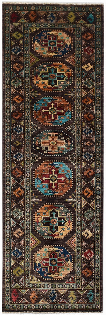 Handmade Afghan Chobi Hallway Runner | 257 x 83 cm | 8'5" x 2'9" - Najaf Rugs & Textile