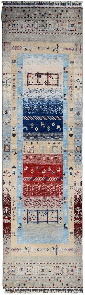 Handmade Afghan Chobi Hallway Runner | 298 x 78 cm | 9'9" x 2'7" - Najaf Rugs & Textile