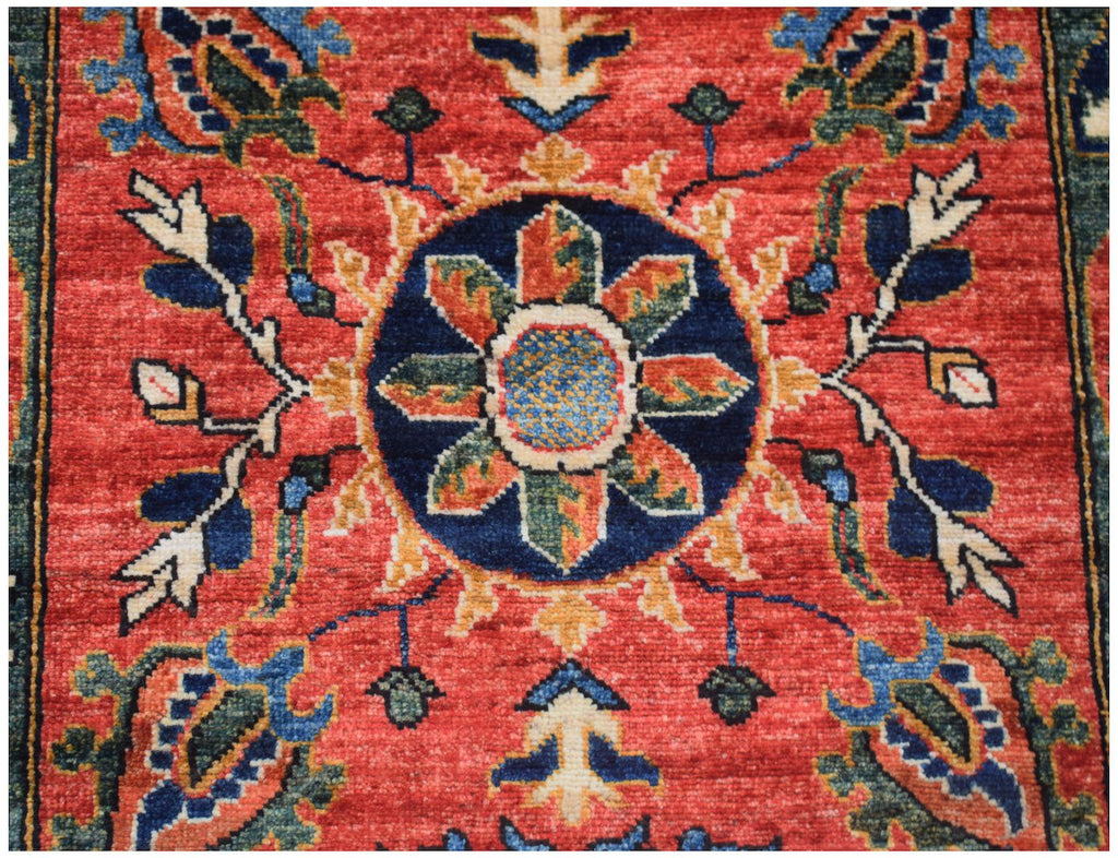 Handmade Afghan Chobi Hallway Runner | 298 x 83 cm | 9'9" x 2'9" - Najaf Rugs & Textile
