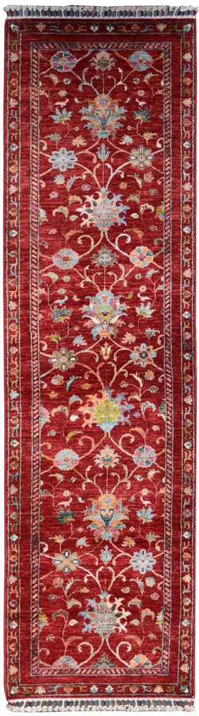 Handmade Afghan Chobi Hallway Runner | 299 x 81 cm | 9'10" x 2'8" - Najaf Rugs & Textile