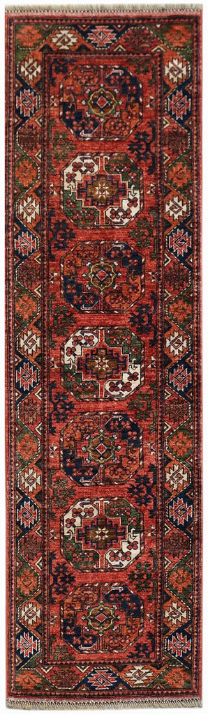 Handmade Afghan Chobi Hallway Runner | 300 x 84 cm | 9'10" x 2'9" - Najaf Rugs & Textile