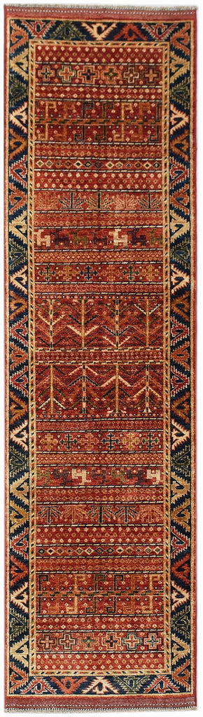 Handmade Afghan Chobi Hallway Runner | 301 x 83 cm | 9'10" x 2' - Najaf Rugs & Textile