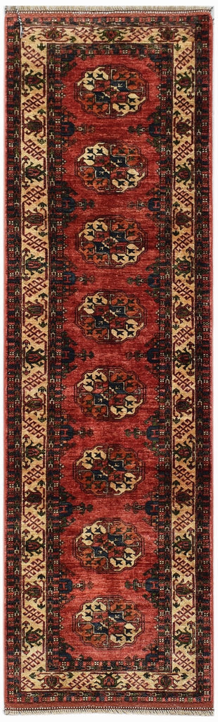 Handmade Afghan Chobi Hallway Runner | 301 x 84 cm | 9'10" x 2'9" - Najaf Rugs & Textile