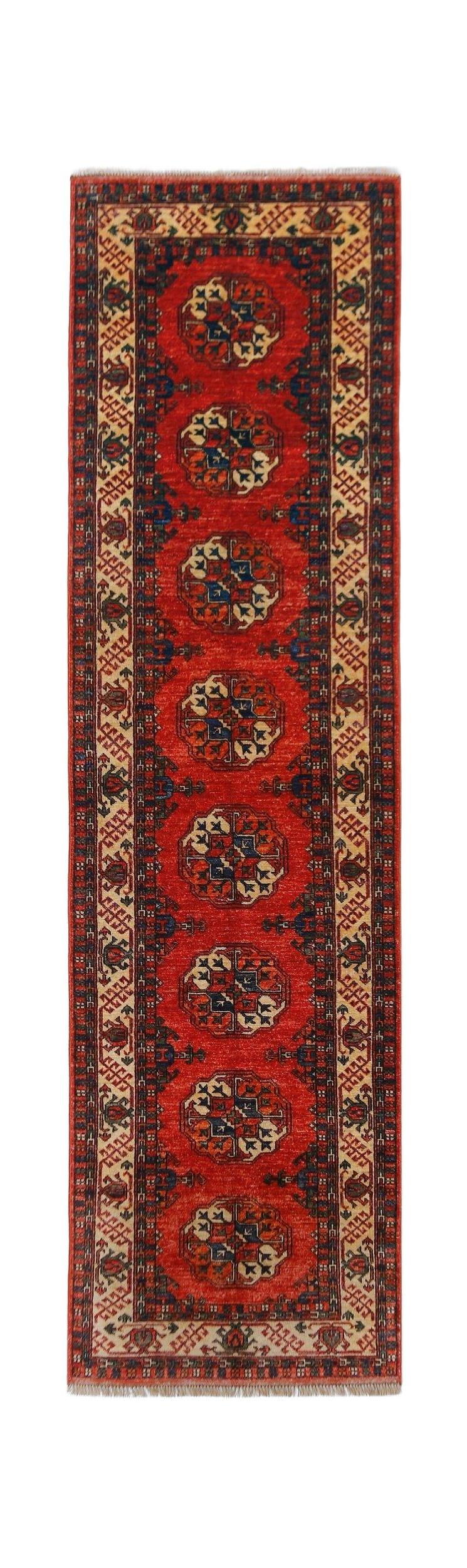 Handmade Afghan Chobi Hallway Runner | 303 x 83 cm | 9'11" x 2'9" - Najaf Rugs & Textile
