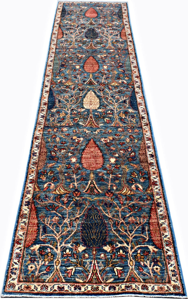 Handmade Afghan Chobi Hallway Runner | 406 x 87 cm | 13'4" x 2'10" - Najaf Rugs & Textile