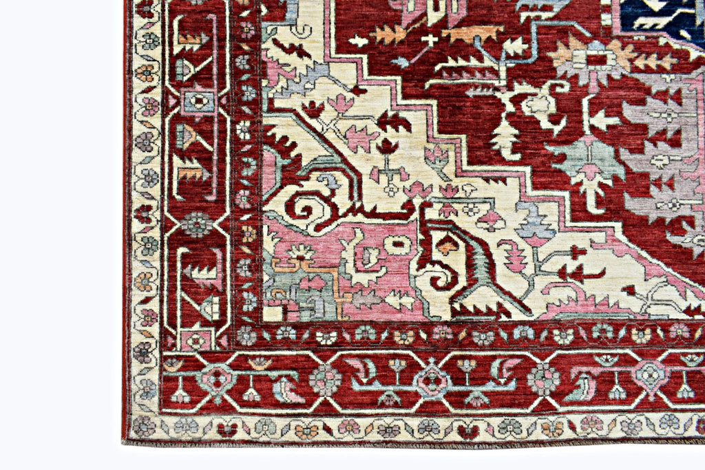 Handmade Afghan Chobi Heriz Rug | 303 x 243 cm | 9'11" x 8' - Najaf Rugs & Textile