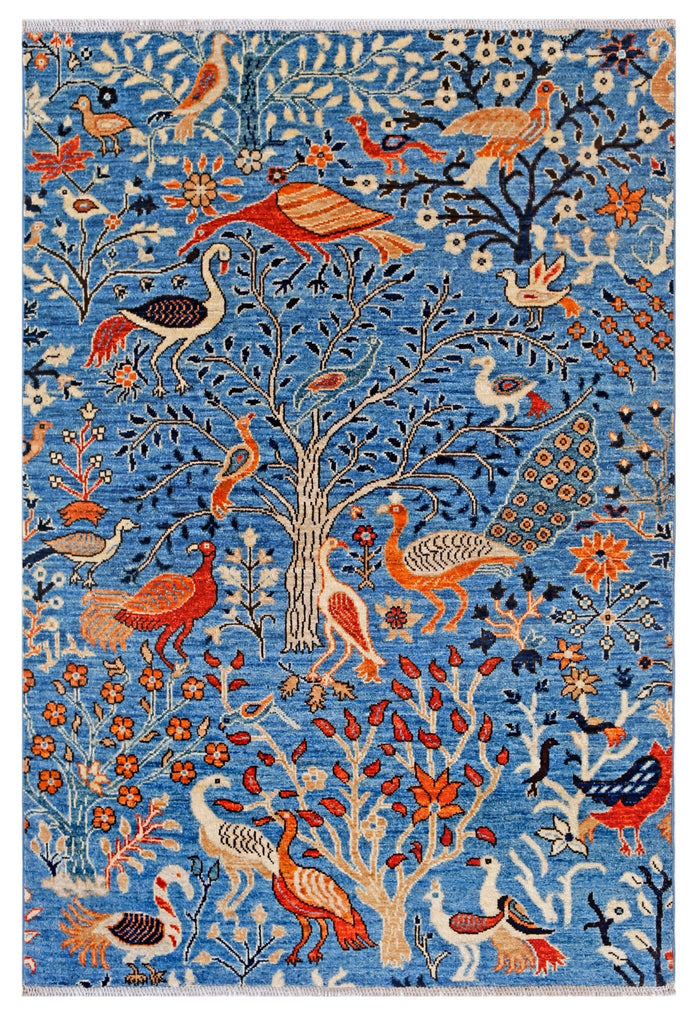 Handmade Afghan Chobi Hunting Rug | 183 x 123 cm | 6' x 4'1" - Najaf Rugs & Textile