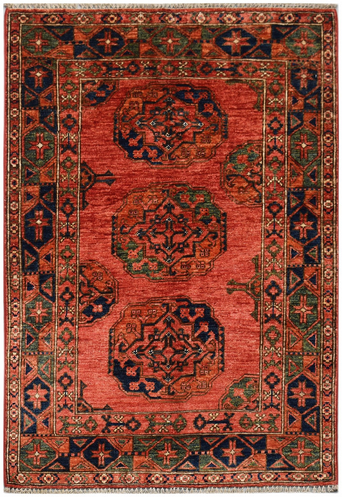 Handmade Afghan Chobi Prayer Rug | 144 x 103 cm | 4'9" x 3'4" - Najaf Rugs & Textile