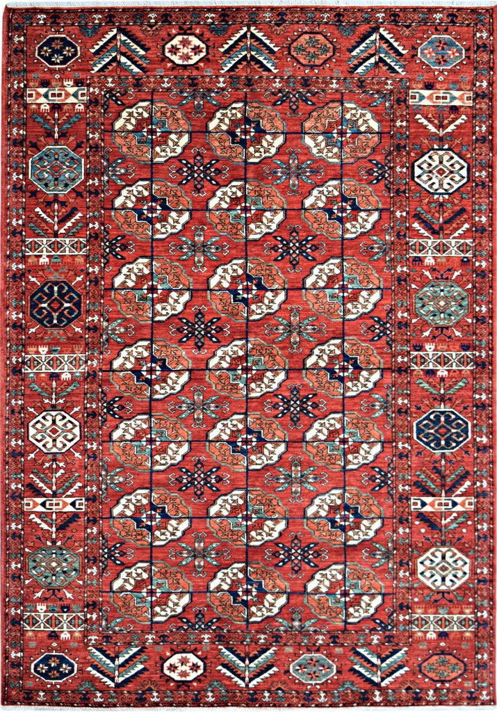 Handmade Afghan Chobi Rug | 221 x 141 cm | 6'11" x 4'8" - Najaf Rugs & Textile