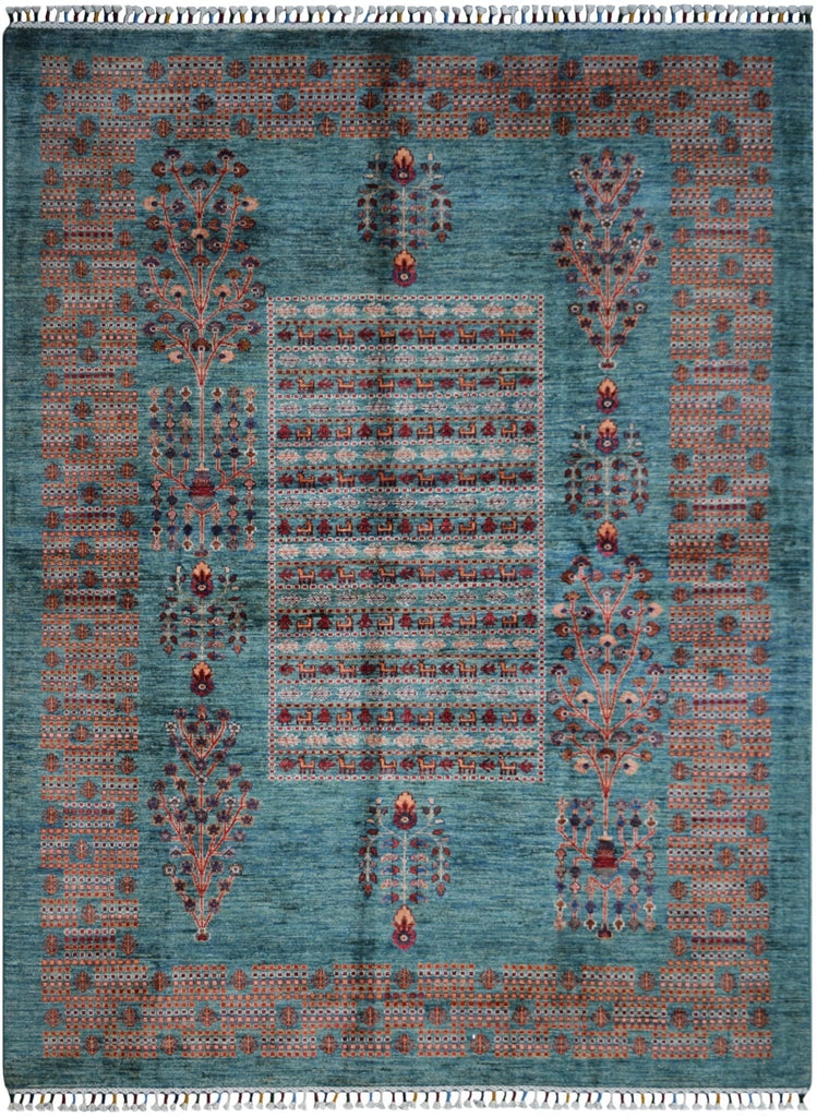 Handmade Afghan Chobi Rug | 229 x 173 cm | 7'6" x 5'8" - Najaf Rugs & Textile