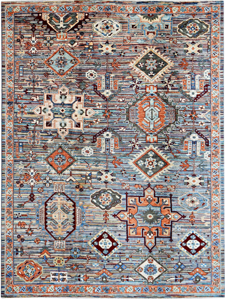 Handmade Afghan Chobi Rug | 235 x 172 cm | 7'9" x 5'8" - Najaf Rugs & Textile