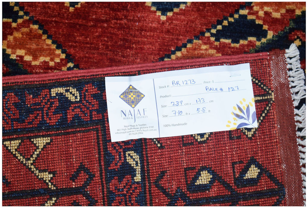 Handmade Afghan Chobi Rug | 239 x 173 cm | 7'10" x 5'8" - Najaf Rugs & Textile