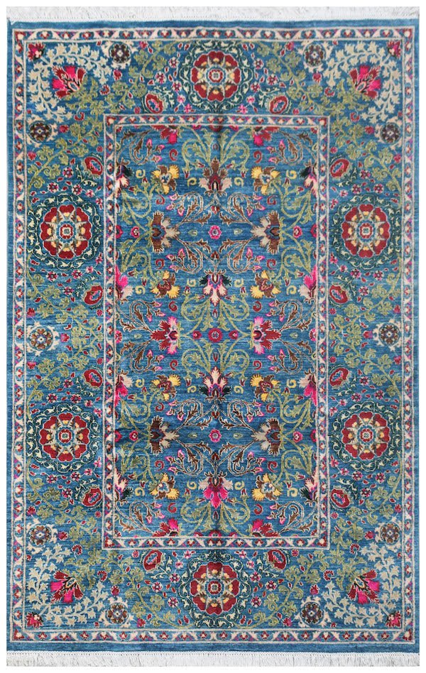 Handmade Afghan Chobi Rug | 275 x 184 cm | 9' x 6' - Najaf Rugs & Textile