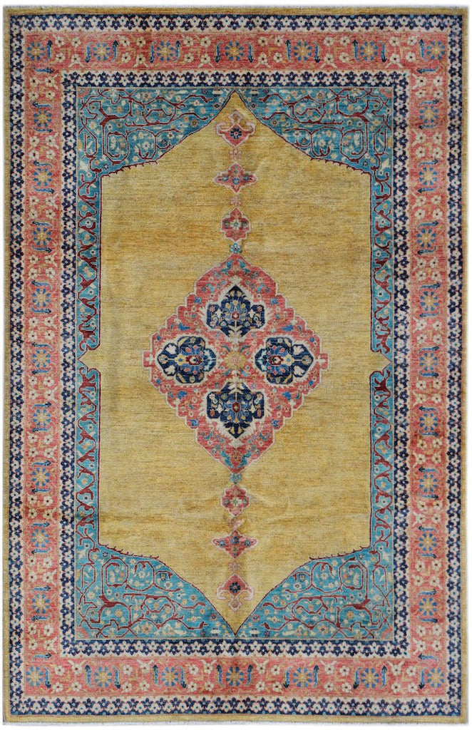 Handmade Afghan Chobi Rug | 293 x 200 cm | 9'7" x 6'7" - Najaf Rugs & Textile