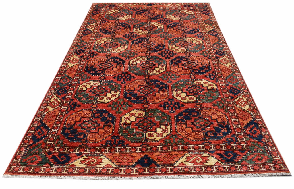 Handmade Afghan Chobi Rug | 297 x 201 cm | 9'9" x 6'7" - Najaf Rugs & Textile