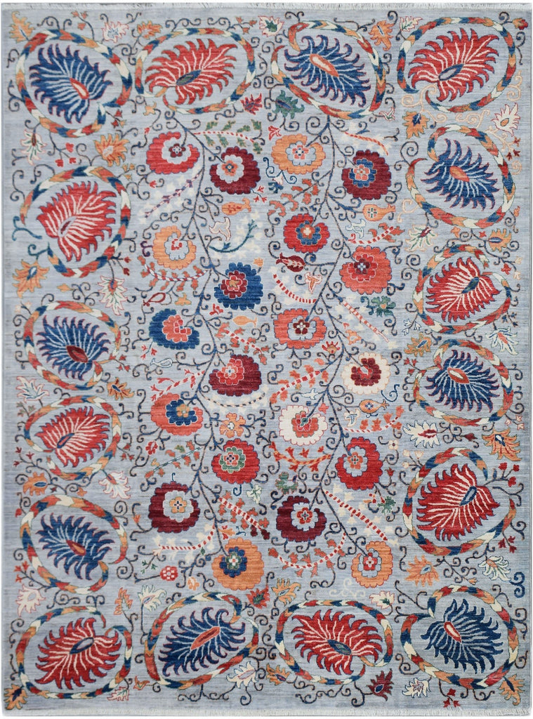 Handmade Afghan Chobi Rug | 297 x 242 cm | 9'9" x 7'11" - Najaf Rugs & Textile