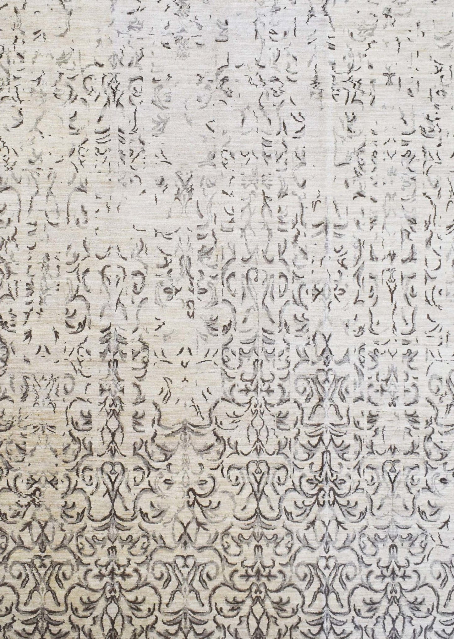 Handmade Afghan Chobi rug featuring a traditional intricate pattern in neutral beige and grey tones.